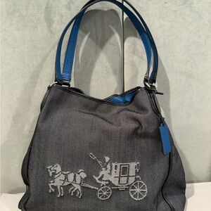 Coach Black and Blue Shoulder Bag